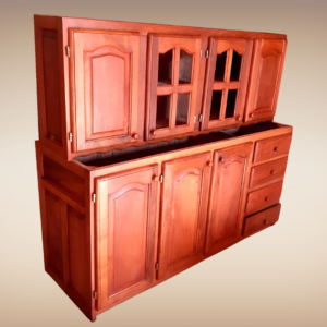 ALACENA CON PUERTA PARA VIDRIO + BAJO MESADA 1.40M