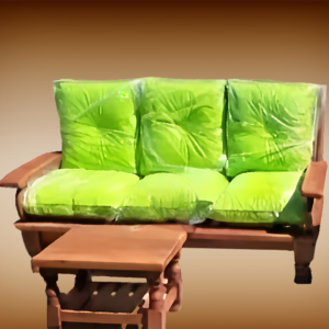 Almohadones de cuerina verde x unidad